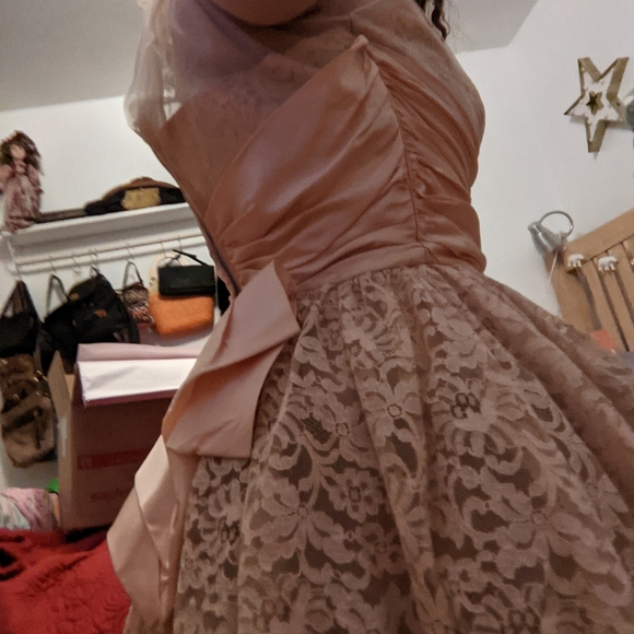 Peachy 1950s tea length party dress - Picture 9 of 9